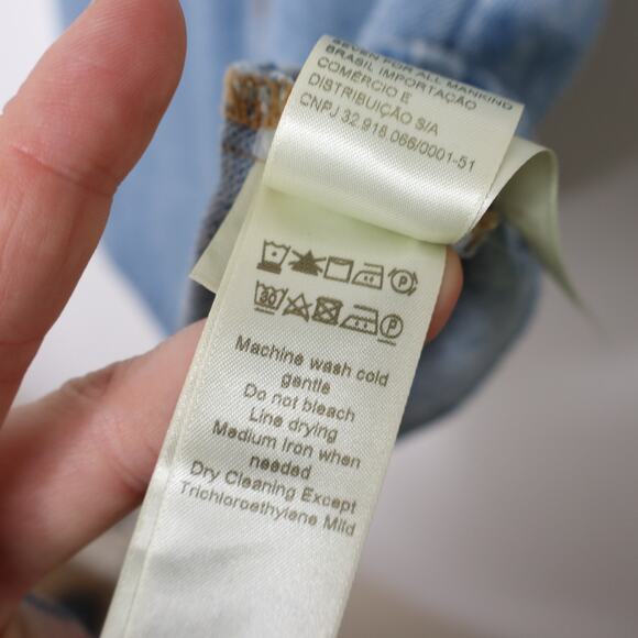 7 FOR ALL MANKIND NEW Denim Lustre Belted Mini Dress Volcano Blue Women's XS - Picture 13 of 14